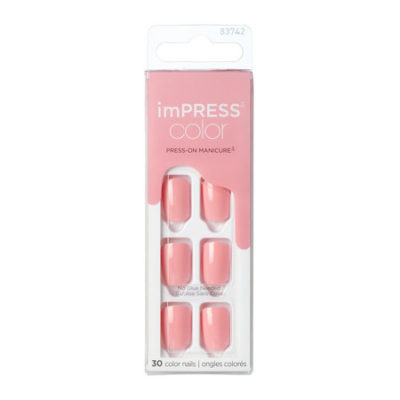 Les ImPRESS Manicure Color Pretty Pink sur fond blanc
