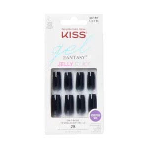 Les faux ongles Kiss Products Jelly Nails Jelly Gelée avec fond blanc