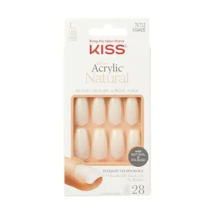 Les faux ongles Kiss Products SA Natural Strong Enough avec fond blanc